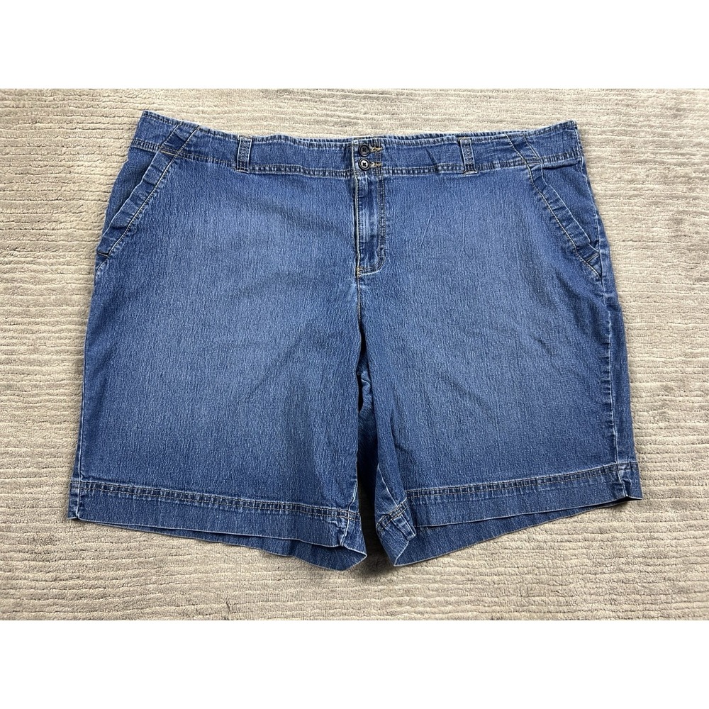 Faded Glory Jean Shorts Womens 24W Blue Medium Was Denim Stretch‎ Cotton Blend